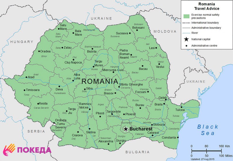 Карта румынии на русском языке с городами подробная