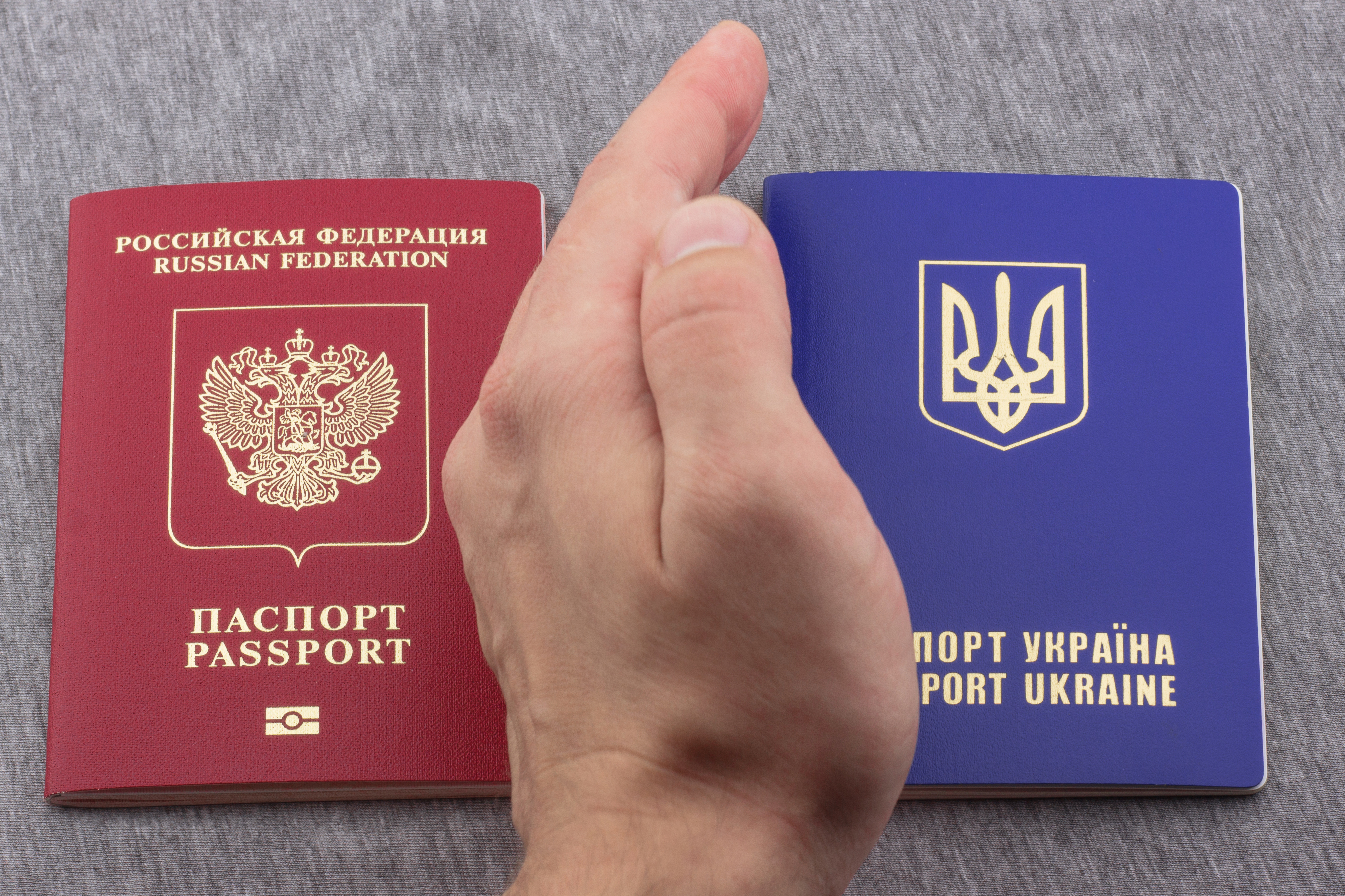 Паспорт РФ возле паспорта Украины, который могут получить россияне