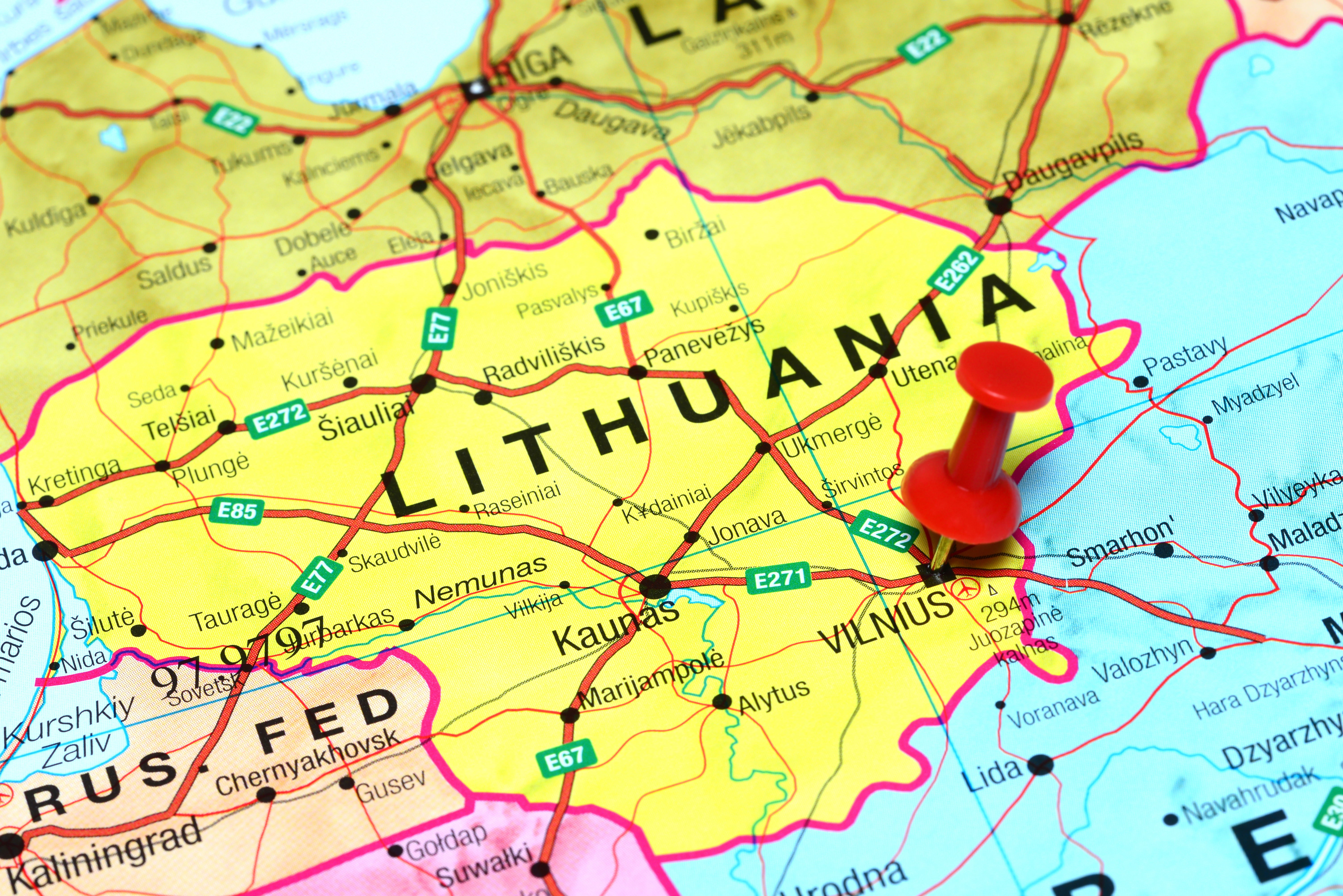 Карта Литвы, страны, где действует репатриационная программа