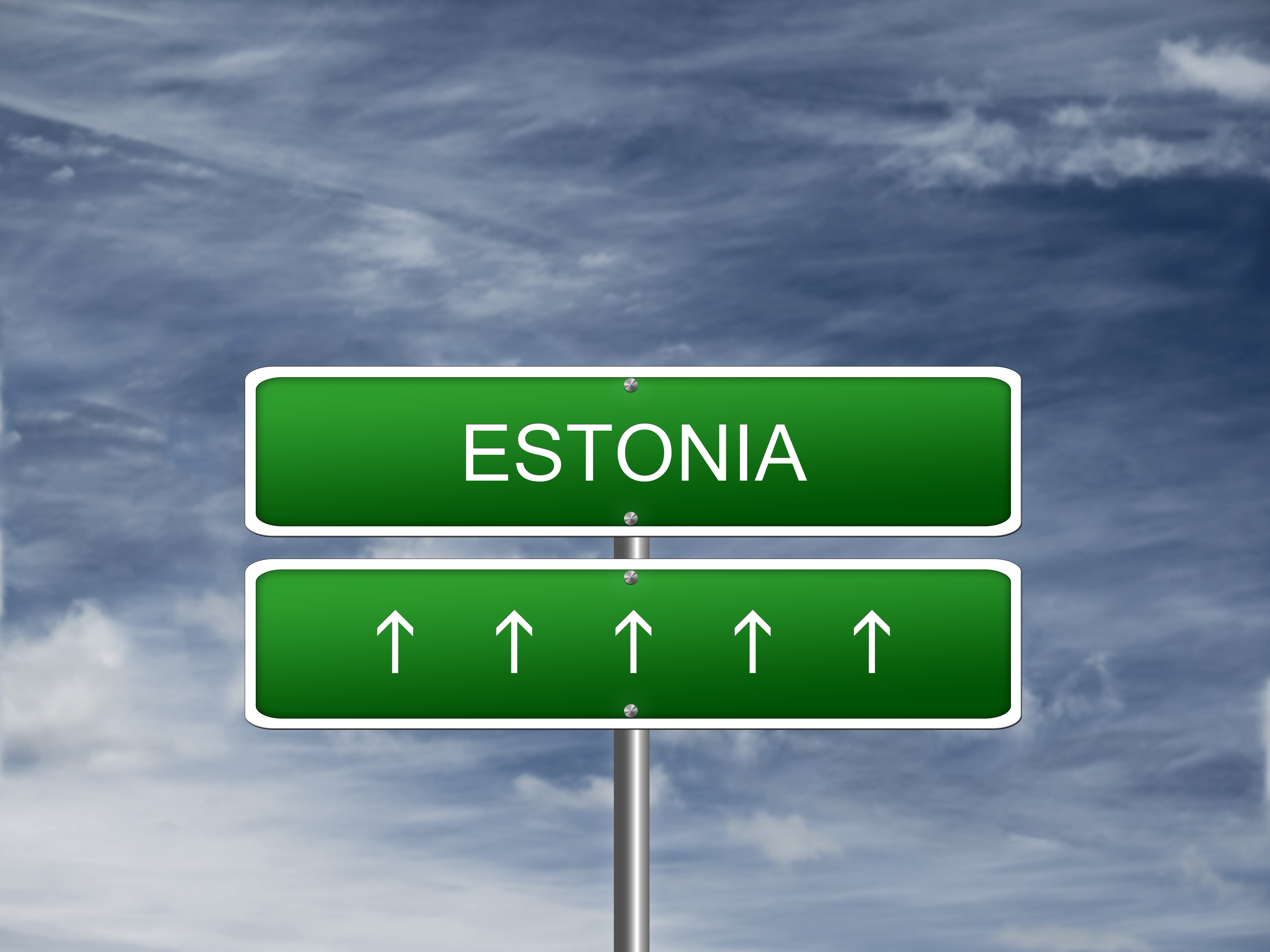 Надпись Эстония, где рабочую визу могут получить иностранцы