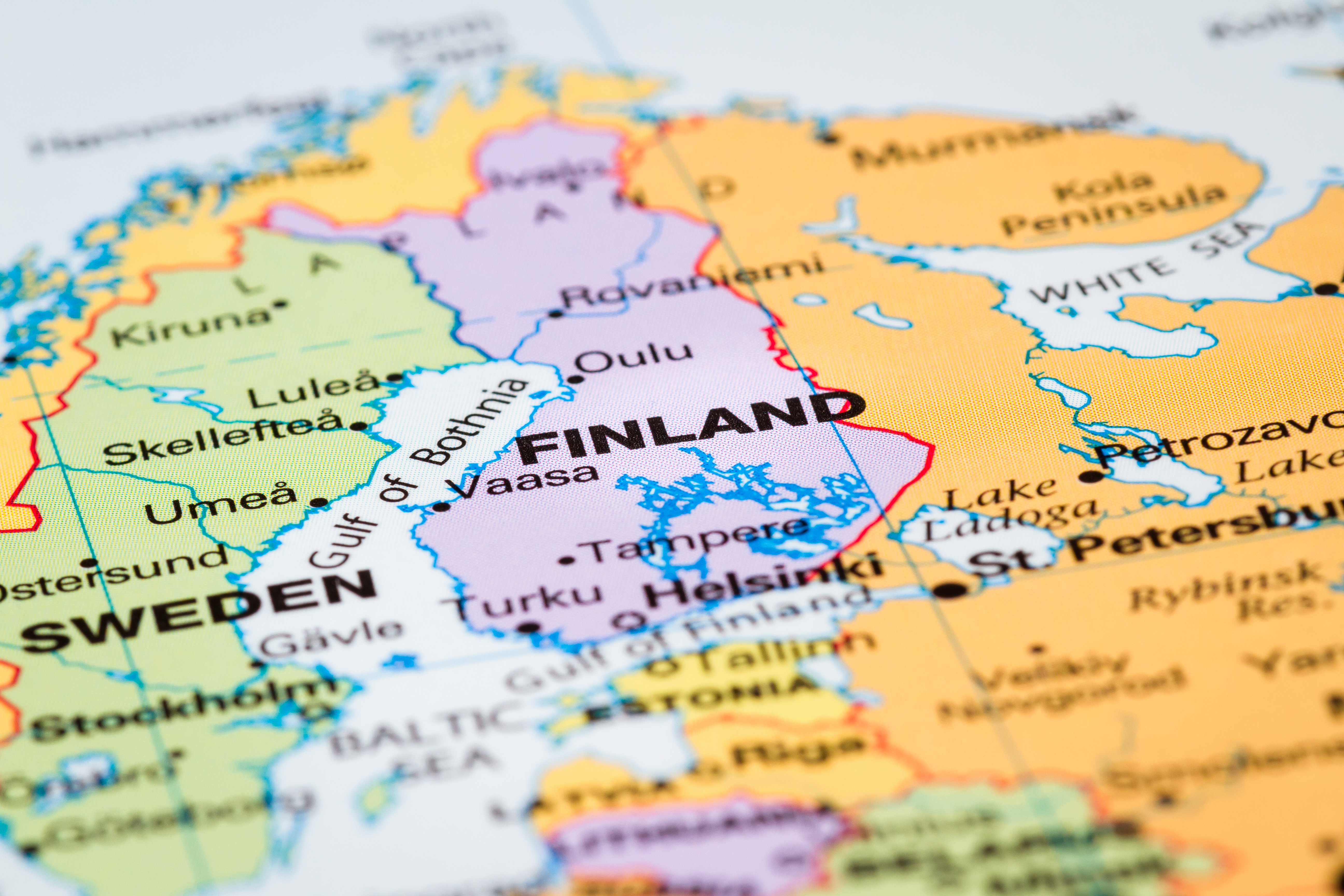 Карта Финляндии, визу в которую могут оформить иностранцы