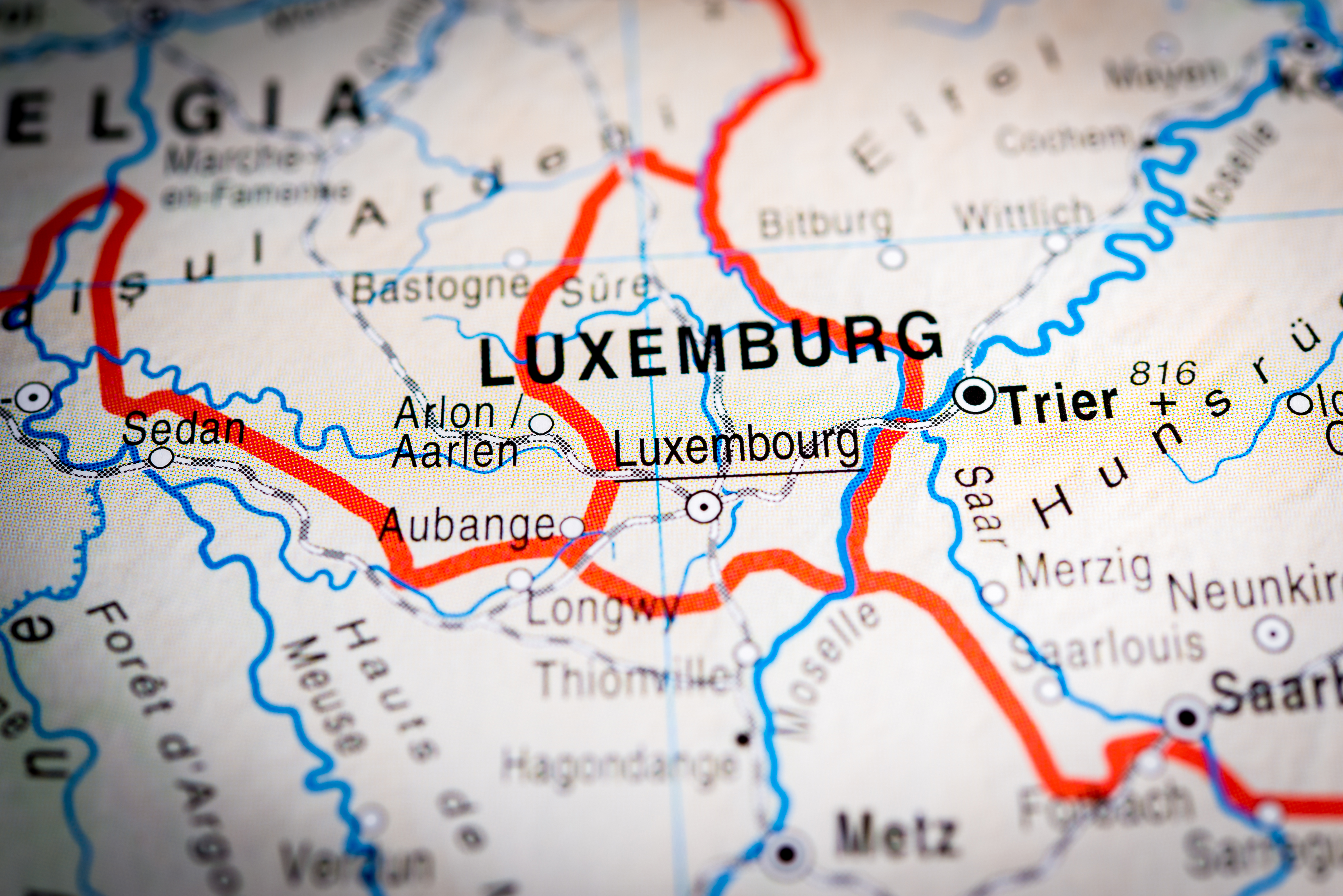 Карта Люксембурга, визу в который могут оформить иностранцы